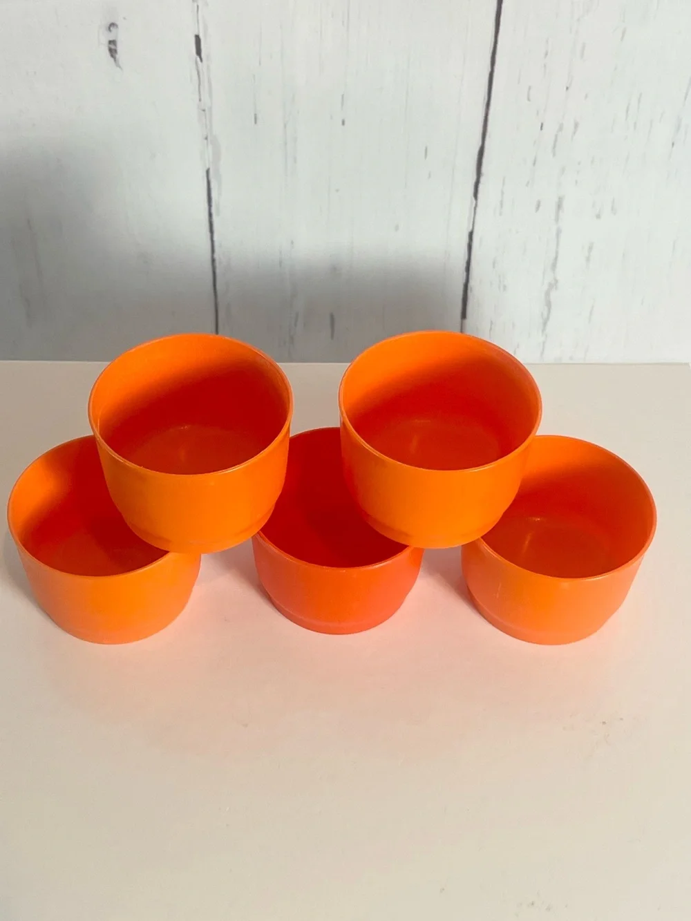 Vintage Tupperware 1229 Orange Snack Cups 4oz - Lot of 5 Replacement Bowls